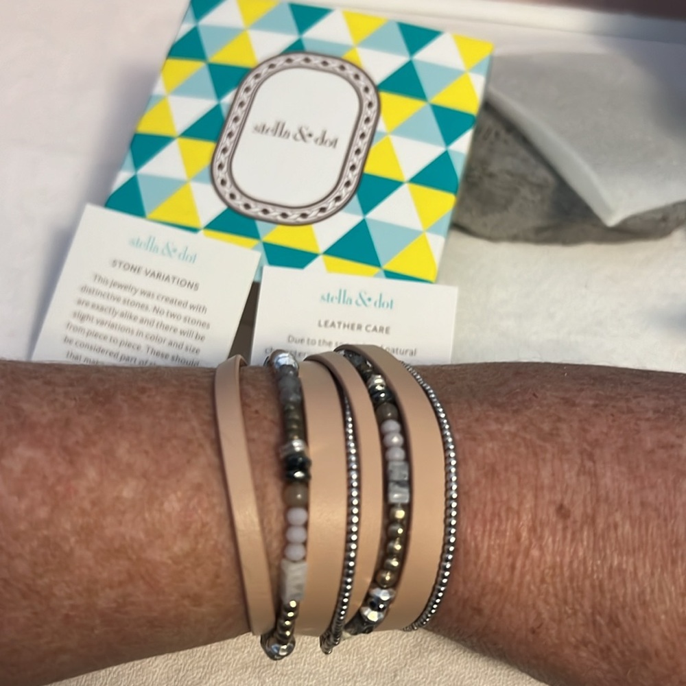 Stella & Dot Yves Wrap Bracelet Blush